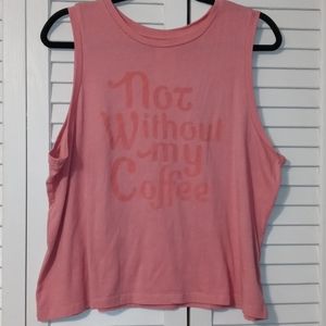 ❤ NWT Coffee Quote Crop Top Tank Top